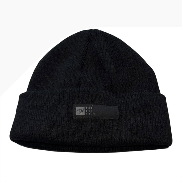 Fox Racing Other - Fox Racing Black Knit Beanie Hat Kids Youth Cuffed Logo Patch